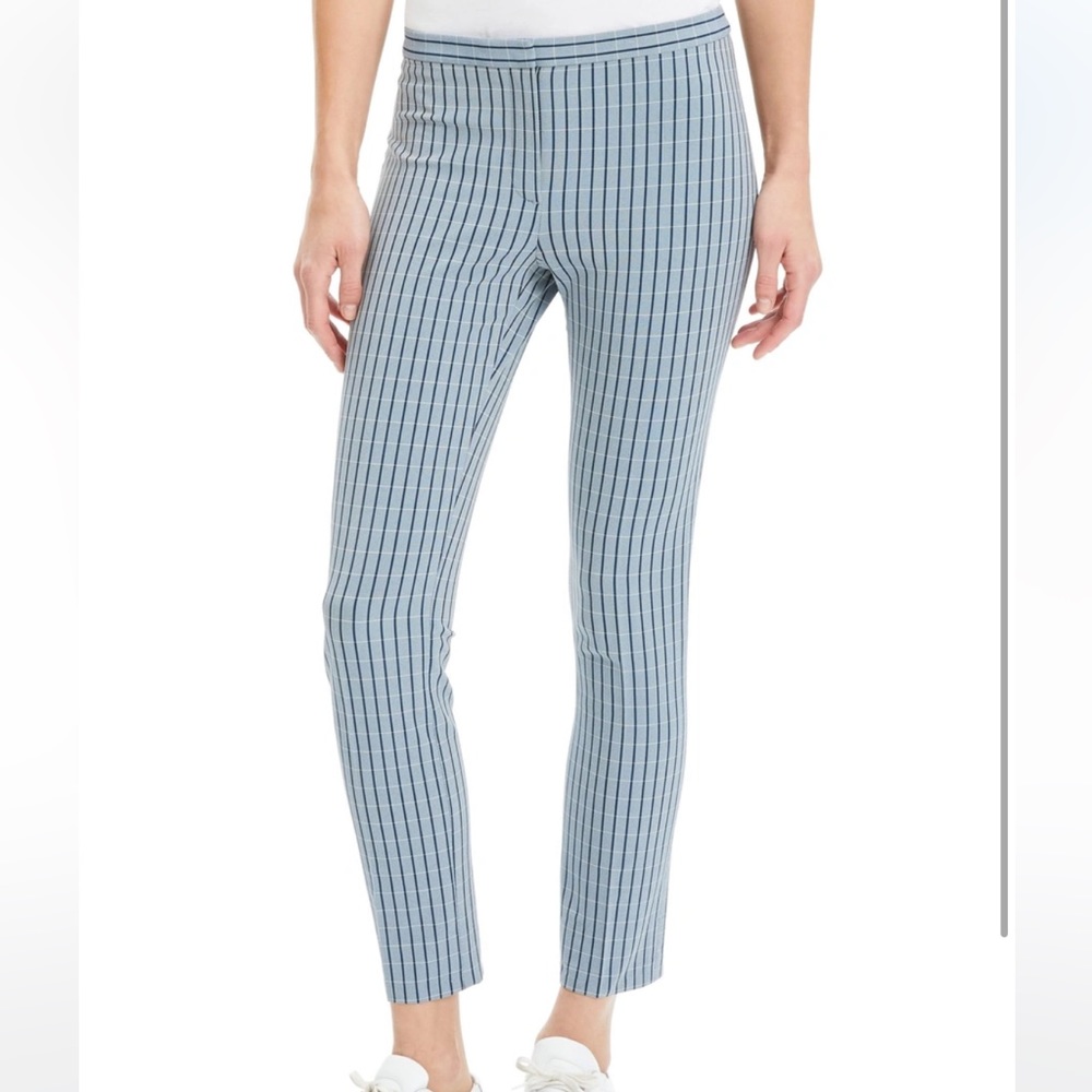 Theory Classic Skinny Pant Blue Midnight Multi Screen Viscose Size 0 NWT